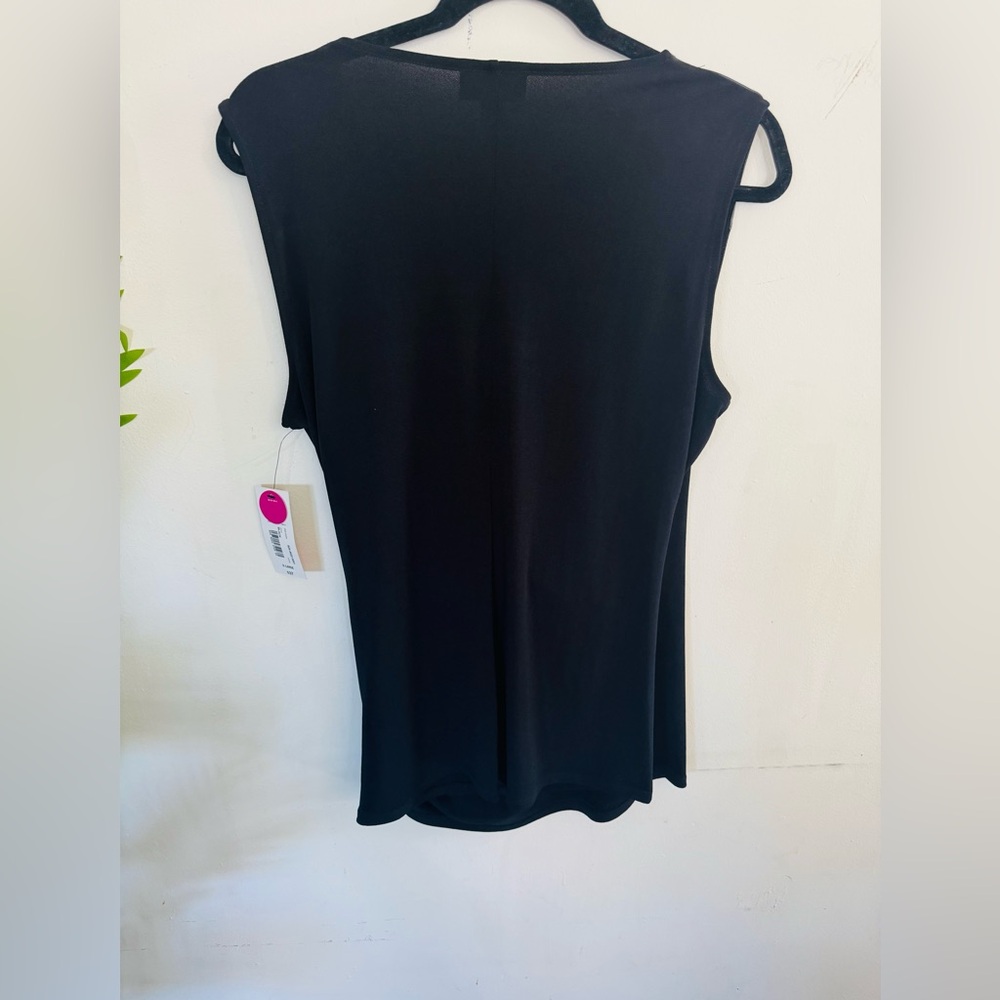 BOLD elements Black Drape Front Blouse NWT - image 3